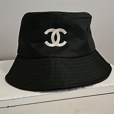 chanel black and white bucket hat|Chanel bucket hat denim.